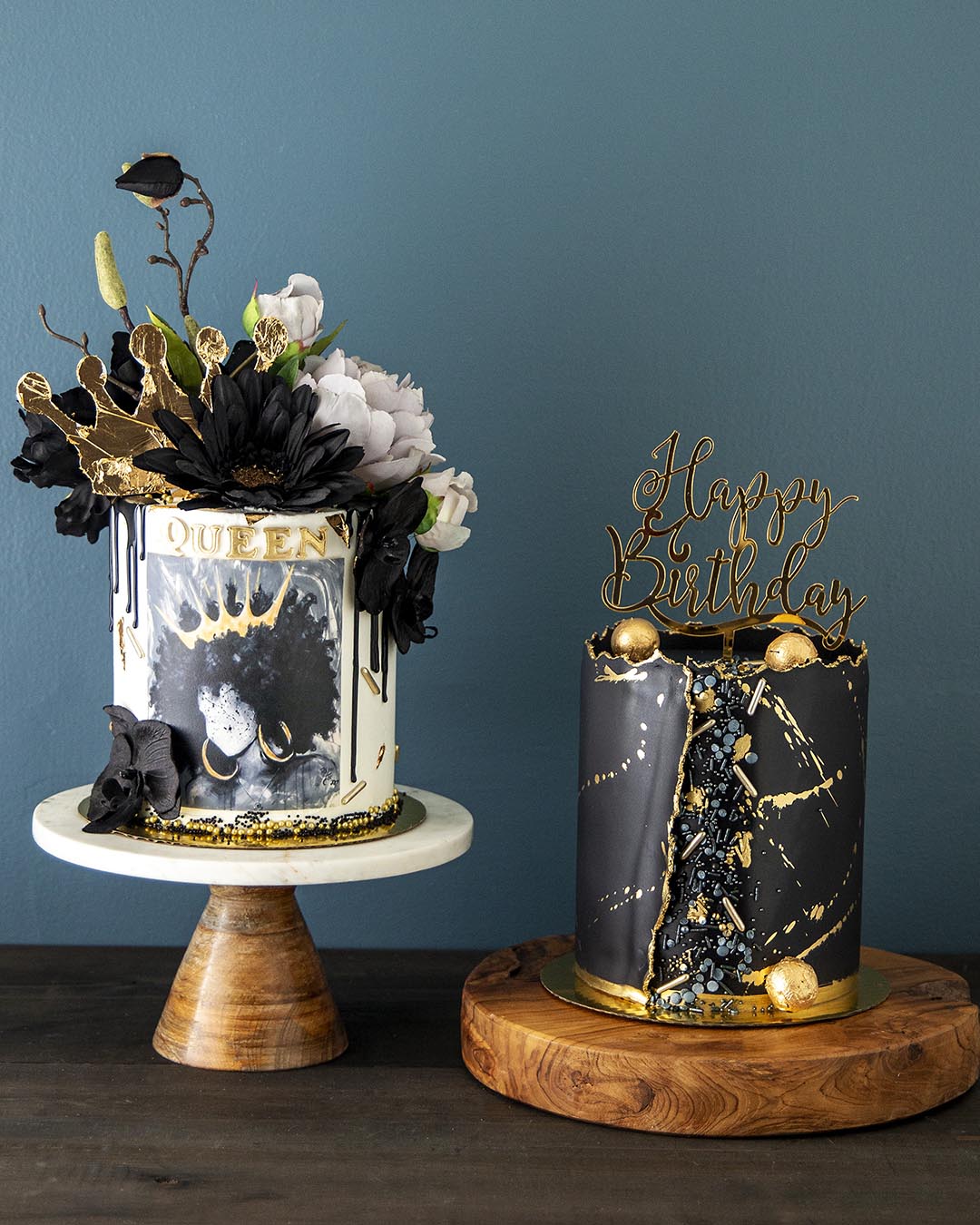 Black and Gold 50th  Elegant Temptations Bakery